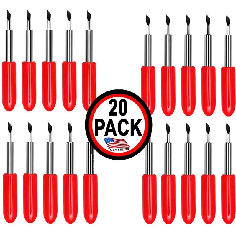 Bridge Cutters 20 Pack - Made in USA - Explore Replacement Blades Compatible Cricut Imagine Explore Air 2 Create Maker 3 Expression 45Â° Standard Vinyl Fabric Scrapbook Cutting Blades Replacements - Image 1